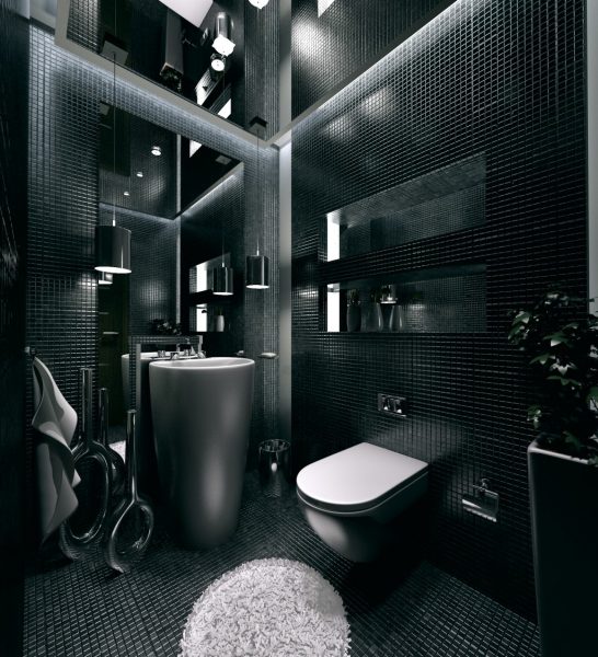 Чёрно-белая ванная комната